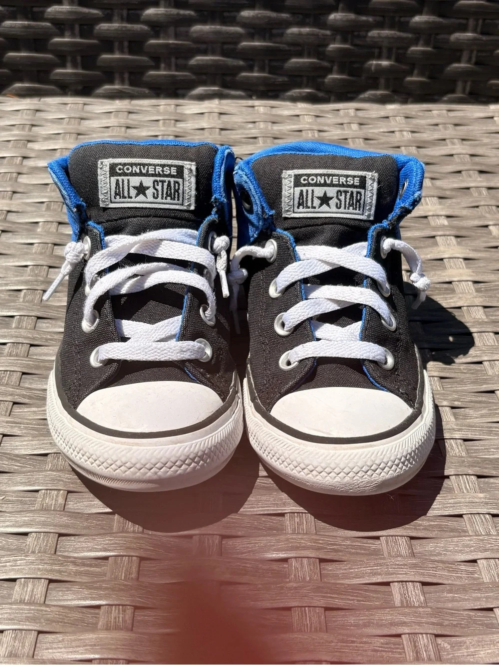 Converse Chuck Taylor All Star Axel Mid Black Blue Kids Sneaker Size 1.5 Junior